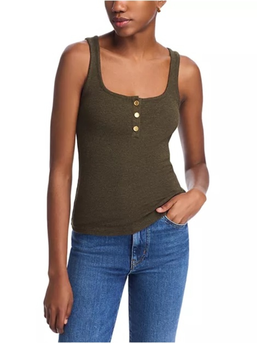 Frame Rib Tank Top Scoop Neck Size Medium Minimalist Luxury Fall Soft